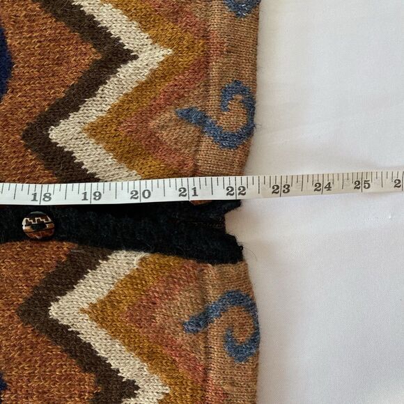 NWOT Rare Tey Art Alpaca Wool Blend Multicolored Knit Cardigan Size Medium - Picture 14 of 15